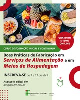  Campus Amajari abre inscrições para curso em EAD na área de alimentação 