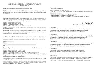 Regulamento concurso de redação 