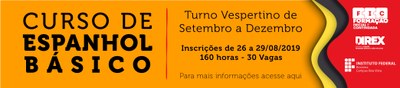 FIC Espanhol Básico Ingresso Alunos OFICIAL - 2019  - banner 