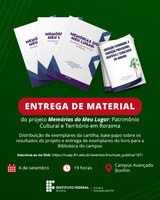 BONFIM –  Lançamento de livro e cartilha de projeto da parceria IFRR-Iphan será realizado nesta terça, 6