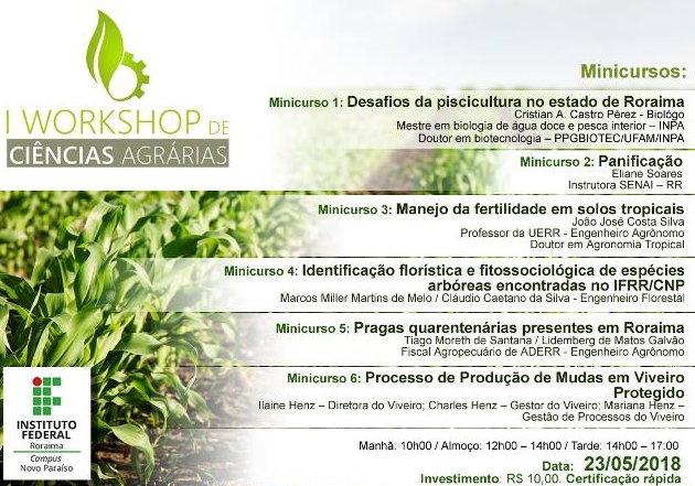 I WORKSHOP DE CIÊNCIAS AGRÁRIAS