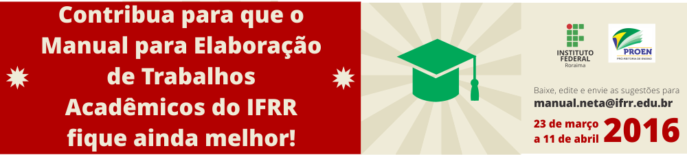 Manual para Elaboração de Trabalhos Acadêmicos do IFRR banner