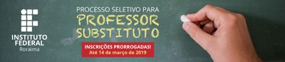 Seleção de professores substitutos 2019_Prorrogada 