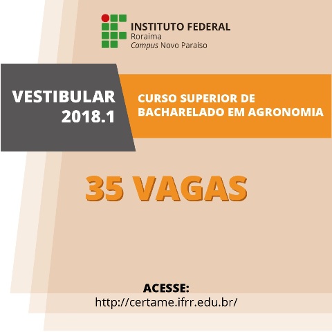 Aplicação das provas do primeiro vestibular de Agronomia ocorre neste domingo, dia 18