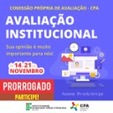 AUTOAVALIAÇÃO INSTITUCIONAL 2021 – Prazo para responder ao questionário é prorrogado até 21 de novembro 