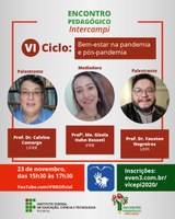 ENCONTRO PEDAGÓGICO – Último ciclo de palestras abordará o tema bem-estar na pandemia