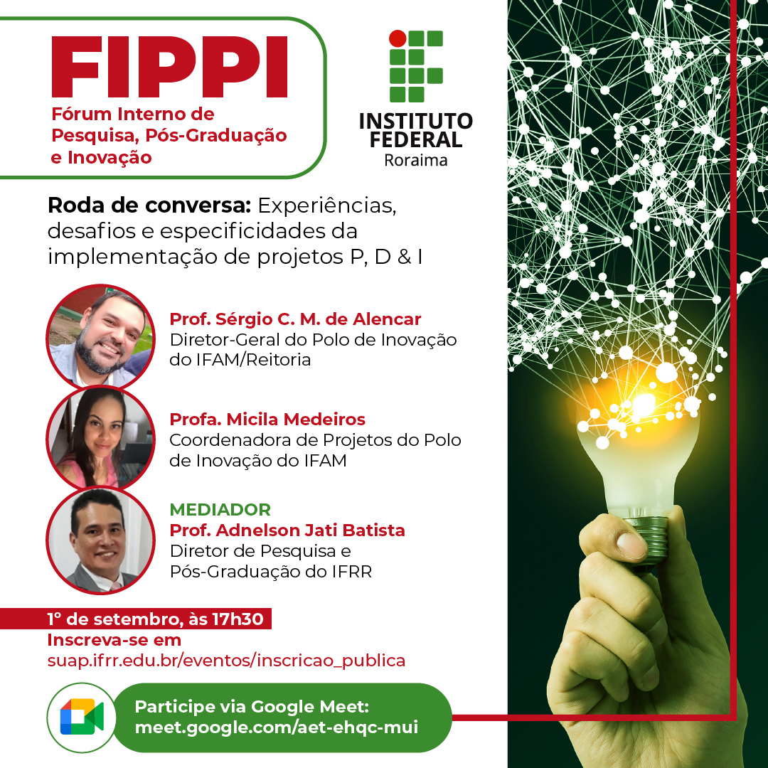 IFRR realiza Fórum Interno de Pesquisa, Pós-Graduação e Inovação com roda de conversa aberta à comunidade acadêmica