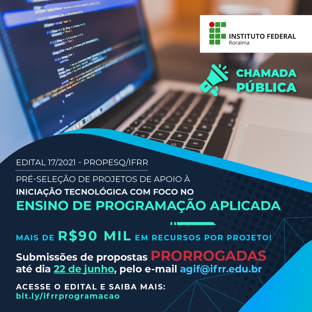 Prorrogada submissão de projetos para edital de apoio à iniciação tecnológica