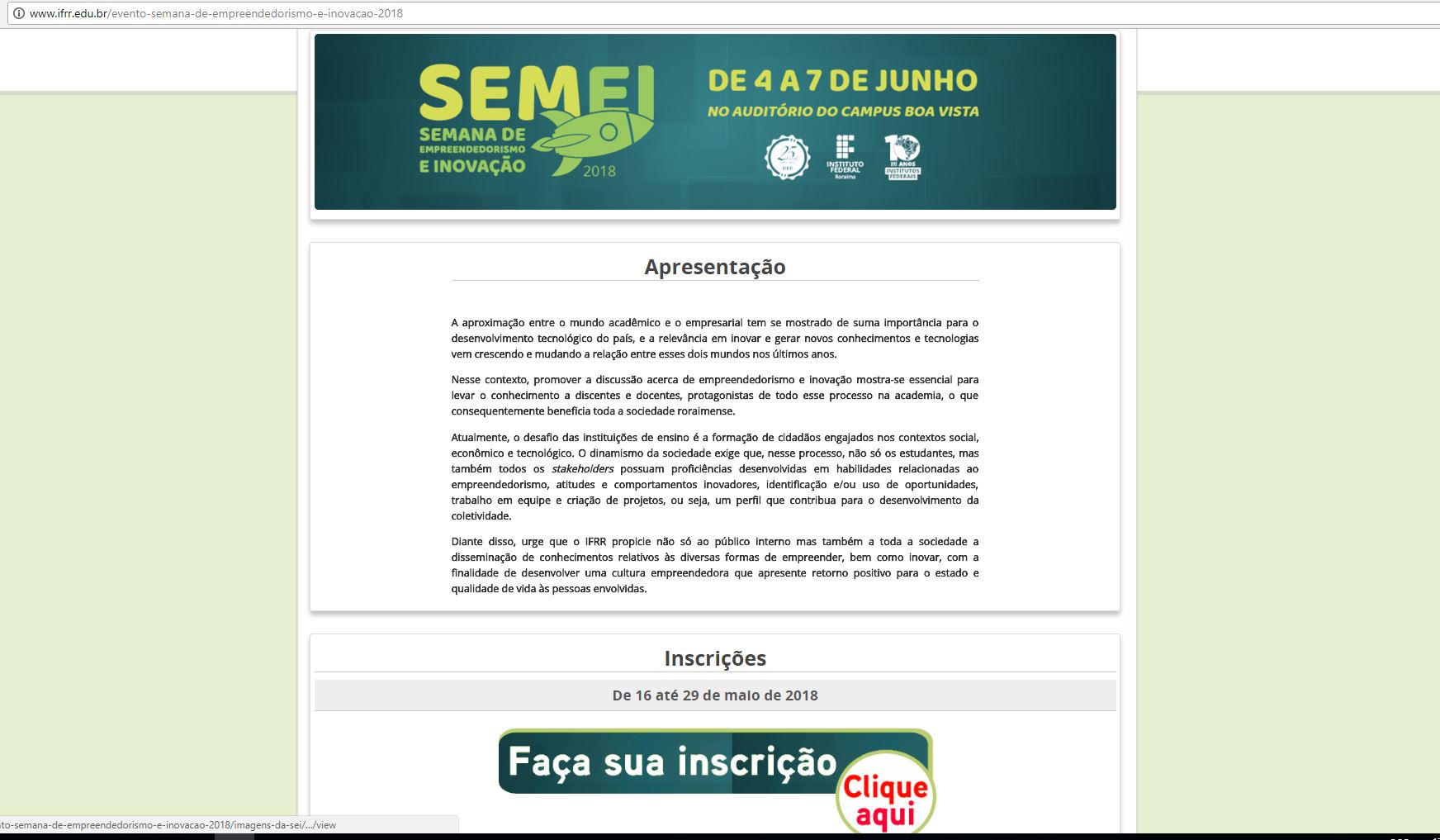 SEMEI – Inscrições para Semana de Empreendedorismo e Inovação vão até dia 29