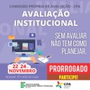 PRORROGAÇÃO –  Dia 24 de novembro termina prazo para   contribuir para a Autoavaliação Institucional